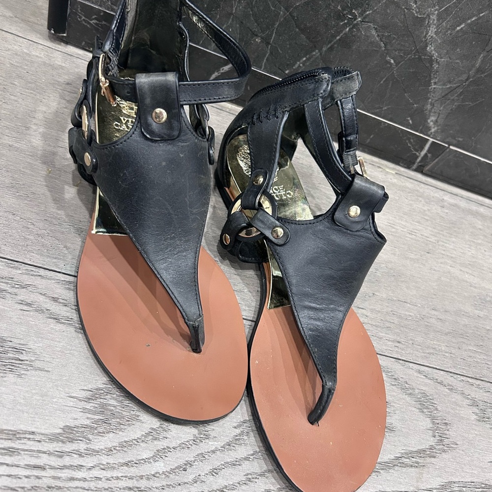 Vince Camuto Black Leather Women's Sandals